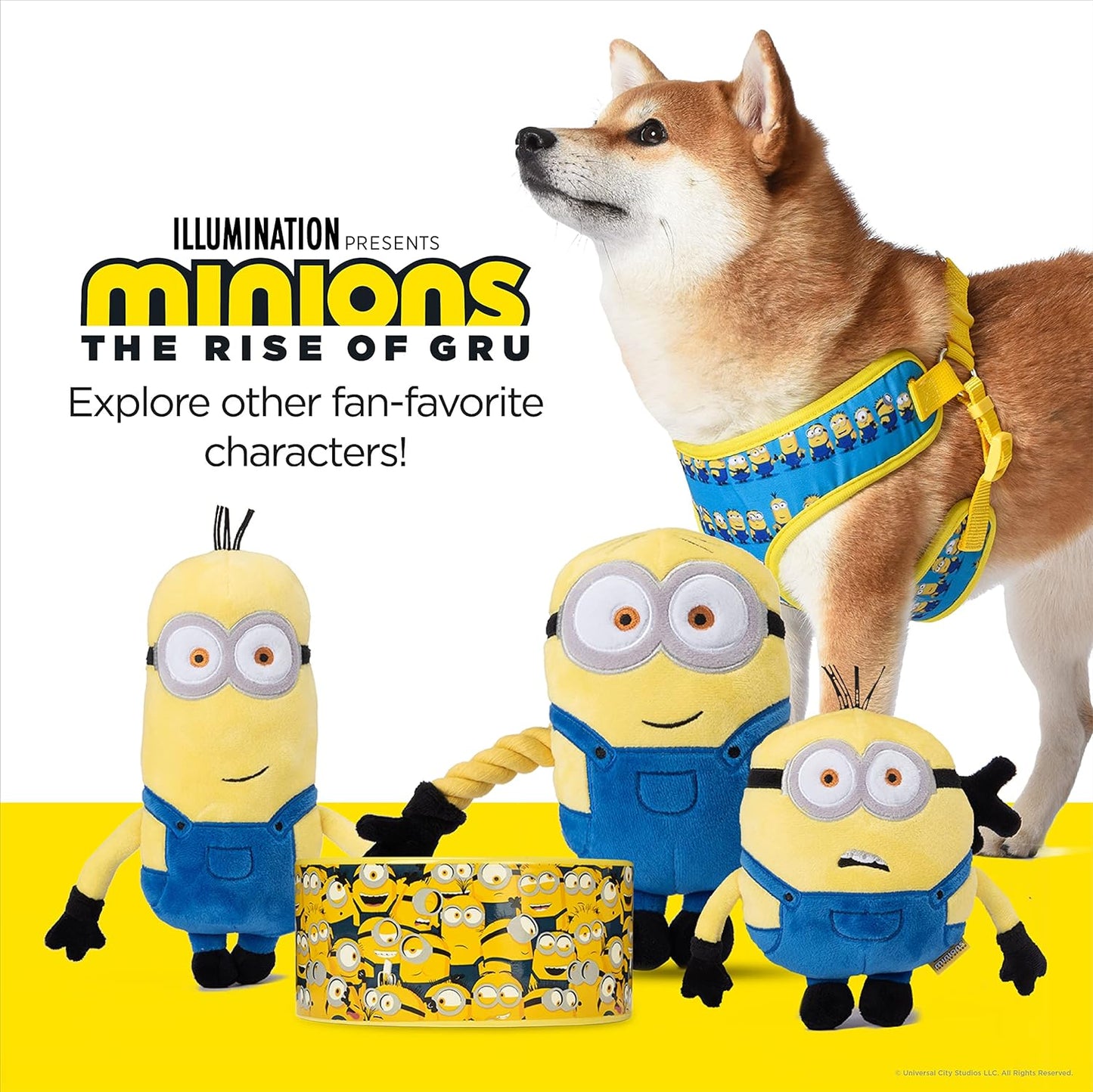 : the Rise of Gru Otto Circle Plush Squeaky Dog Toy | Gifts Fans and Their Pets | Officially Licensed Pet Product from Universal Studios