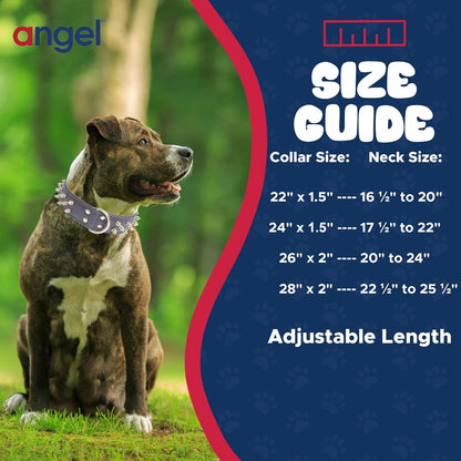 - Amsterdam Spiked Dog Collar, Genuine Leather Dog Collar for Large Dogs to Extra Large Dogs, Water-Resistant, Thick Dog Collar with D-Ring, Chocolate Brown Collar, 22 X 1.5 Inches