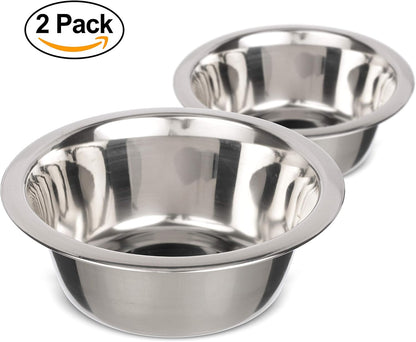 1.5 Cup (12 Oz.) Stainless Steel Dog Bowls, Set of 2 Neater Feeder Replacement Bowls (Cat/Small Models), Dog Food Bowl & Water Bowl, Dishwasher Safe Metal Dish for Cats & Small Dogs