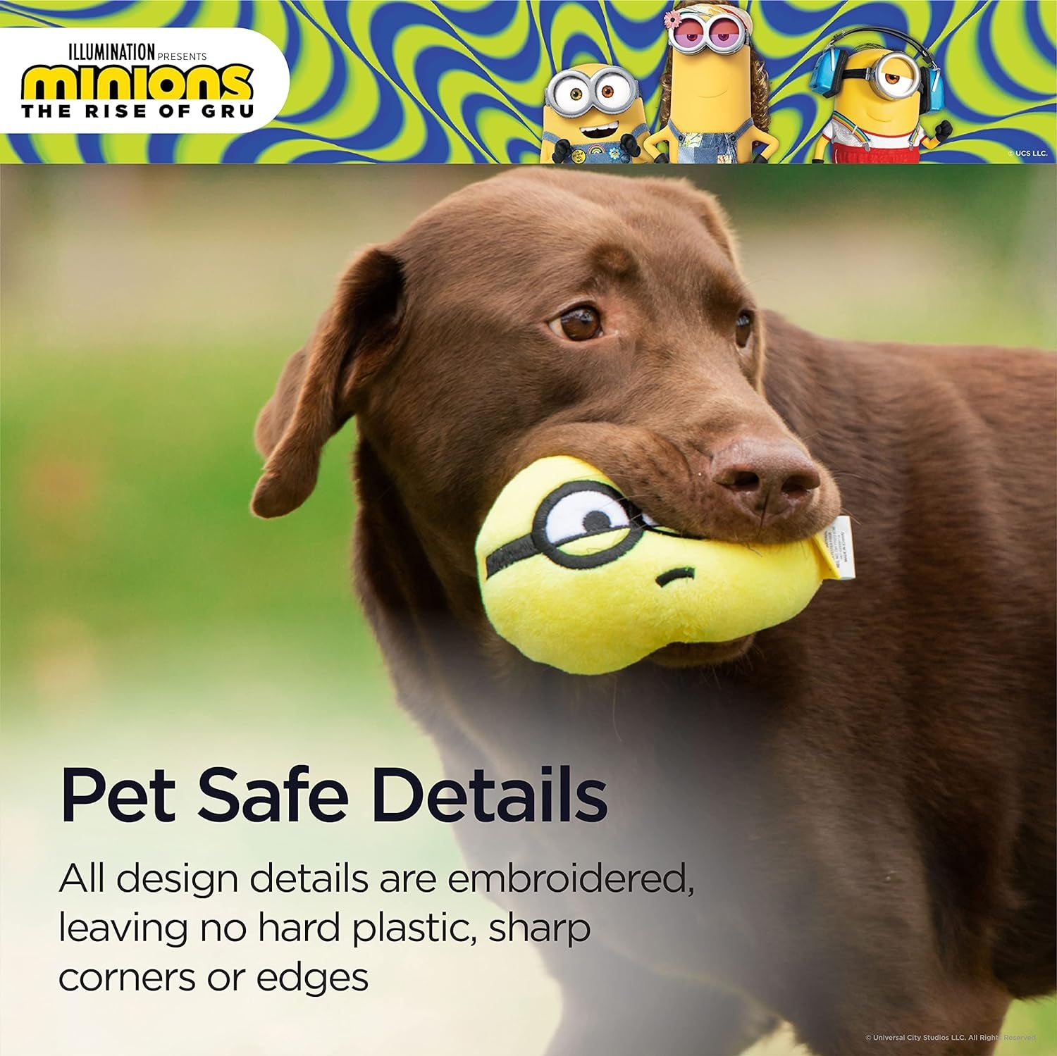 : the Rise of Gru Otto Circle Plush Squeaky Dog Toy | Gifts Fans and Their Pets | Officially Licensed Pet Product from Universal Studios