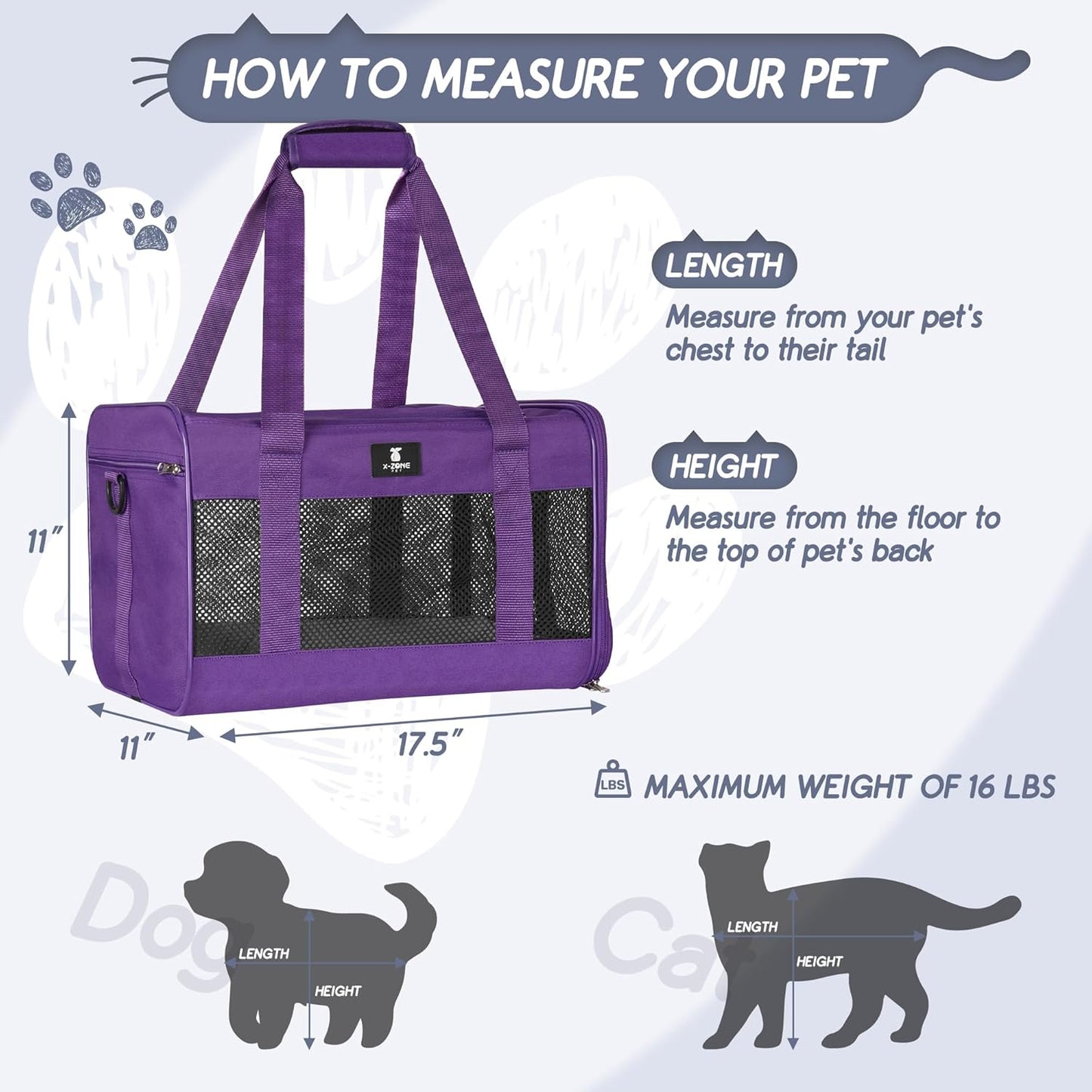 Cat Carrier Pet Carrier Portable Kitten Carrier for Small Medium Cats under 25 Lbs,Cat Carrying Case with Removable Fleece Pad,Airline Approved Soft Sided Pet Travel Carrier